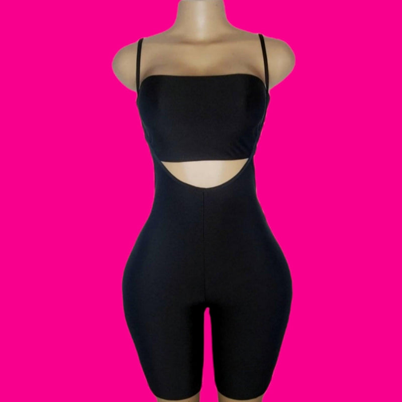 Ride or Die Chick| Bandeau Top Overall Suspender Biker Romper Set - SELF Xpression