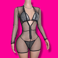 Fun Under The Sun| Fishnet Romper