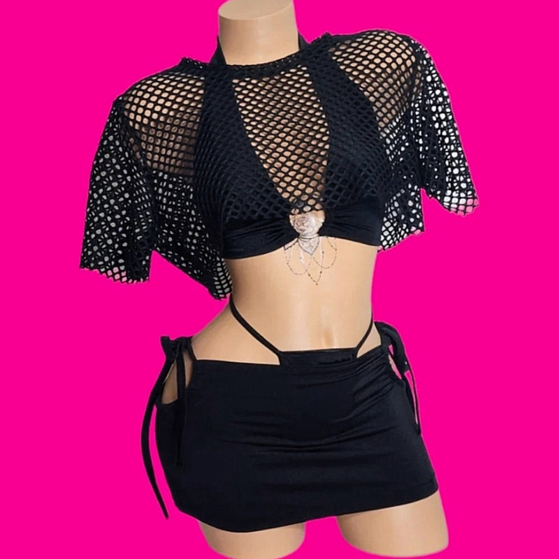 Highway23| Fishnet Crop Top