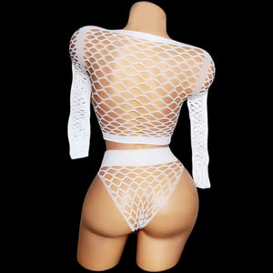 Girl Next Door| White Fishnet Set - SELF Xpression