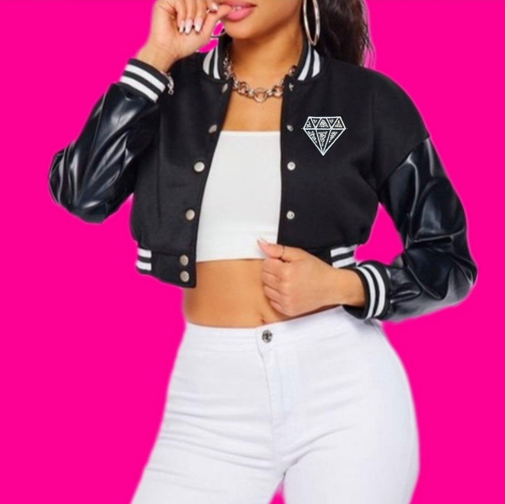 Sneaky Link II| Crop Varsity Jacket