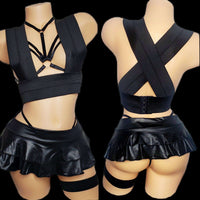 Damage Control| Criss Cross Exotic Band Top - SELF Xpression