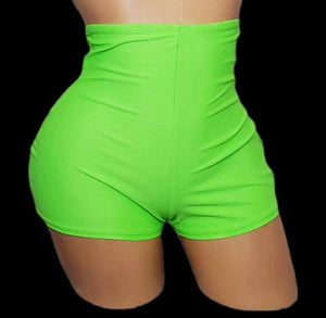 Hey Babe| Green High Waist Cheeky Shorts - SELF Xpression