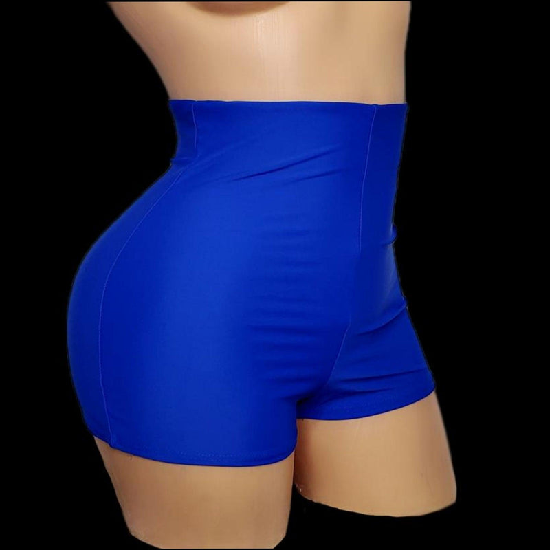 Hey Babe| Blue High Waist Cheeky Shorts - SELF Xpression