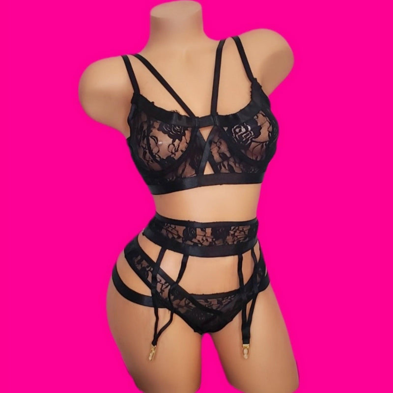 Ring The Alarm| Exotic Black Lace Lingerie - SELF Xpression