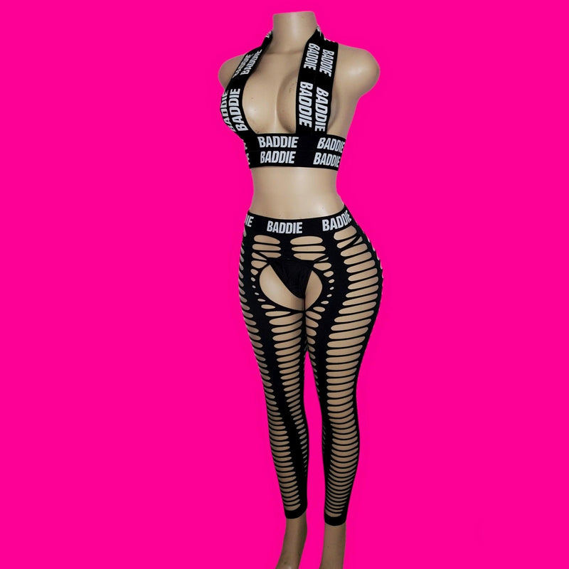 No Comment| Exotic Bandage Top and Cutout Legging Tights - SELF Xpression