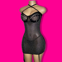 Masterpiece| Rhinestone Mesh Dress - SELF Xpression