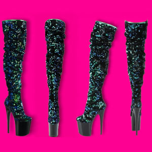 Twinkle Toes| Stiletto Platform Heel Thigh High Boots