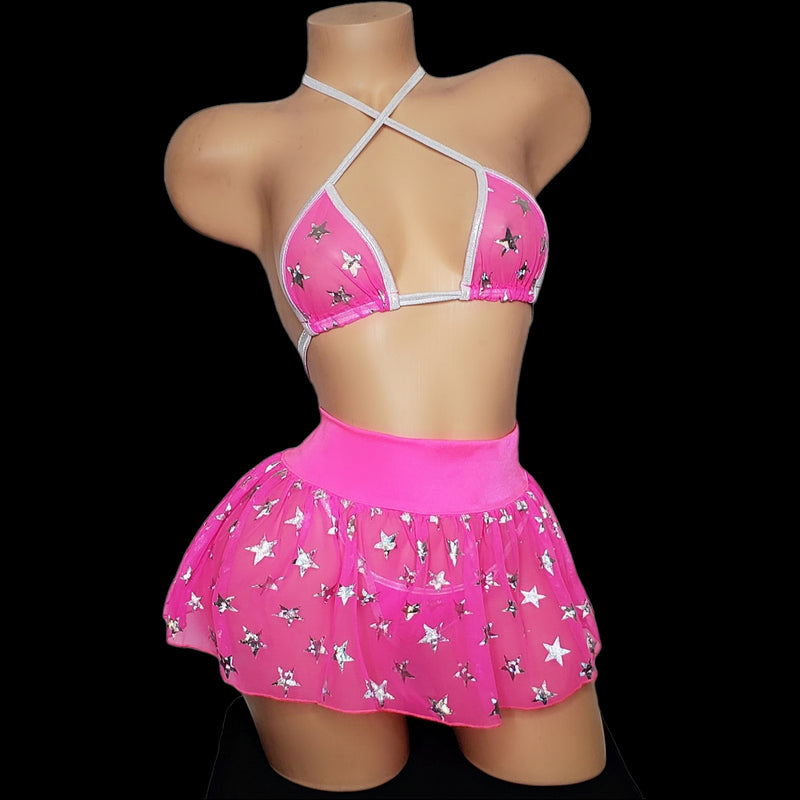 Rave Exotic Dancer Outfit Iridensent Skirt Set SELF XPRESSION