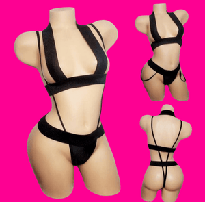 Tuesday| Exotic Bandage Crop Top Slingshot Teddy Stripper Outfit - SELF Xpression