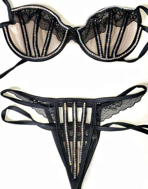 Nude Mesh Lingerie Sexy Exotic Dancewear Lingerie Erotic Honeymoon Lingerie Sexy See through Rhinestones  Lingerie BDSM Stripper Clothing