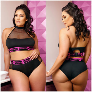 P*ssy Power Halter Top & Booty Short| Queen Size - SELF Xpression